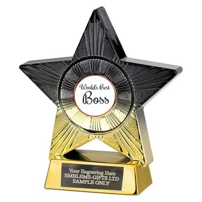 World`s Best Boss Superstar Award 110mm Trophy (SM7) Gravur gratis