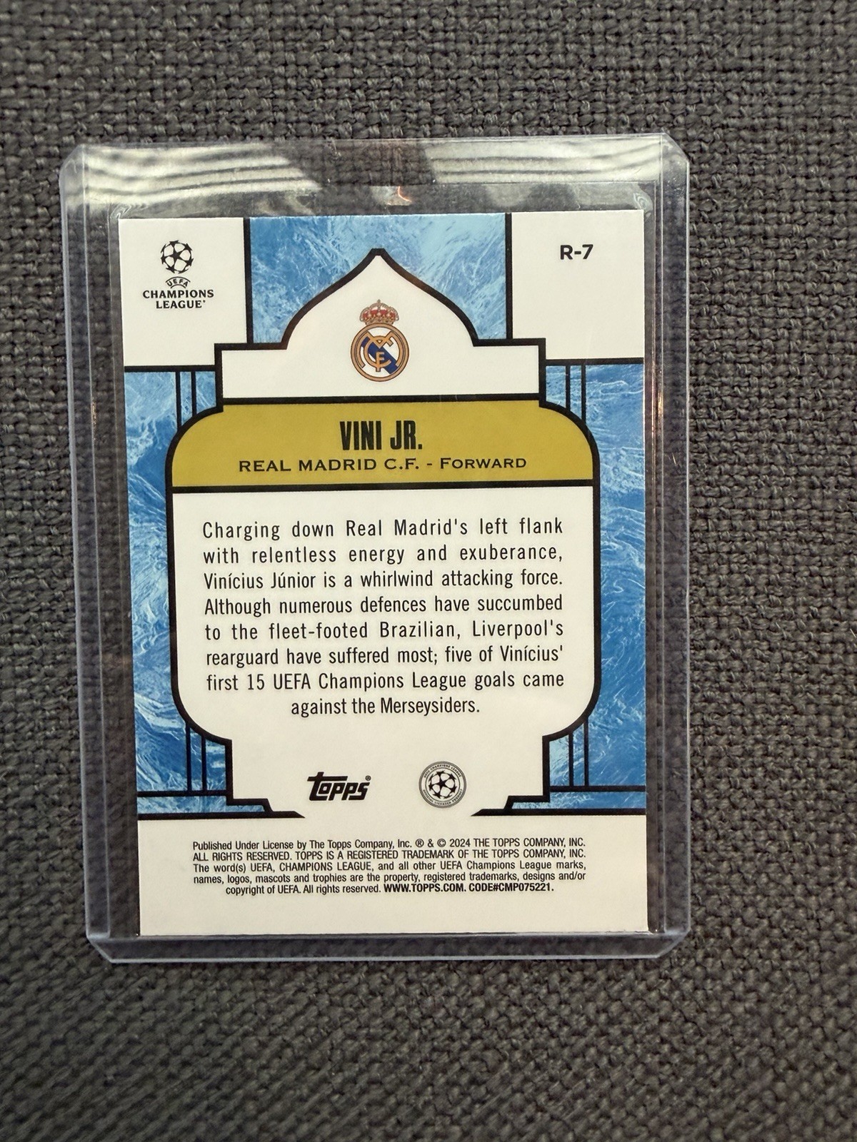 Vini Jr Topps Merlin Renaissance Case Hit 2023-24 SSP view 2