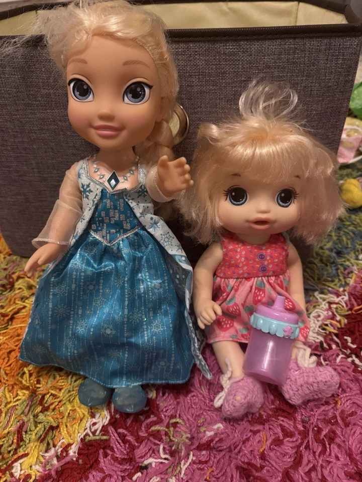 Baby Alive and Light up Elsa plus brushes and bands for hair styling - Image 3 of 4
