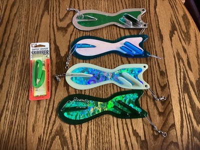 FOUR (4) DREAMWEAVER 8  SpinDoctors-Assorted GLOW & New Luhr Jensen 8  Snubber