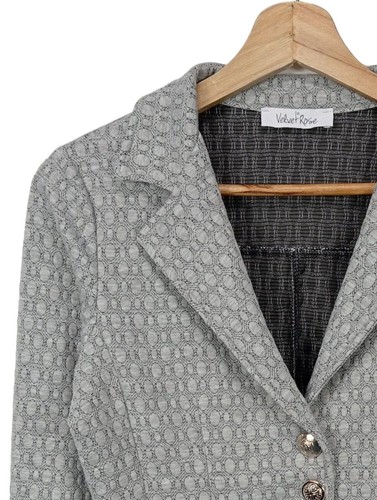 VELVET & ROSE Blazer corto Mujeres Blazer Talla EU 36 gris claro - Imagen 3 de 5