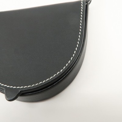 LOEWE Anagram Logo Leather Coin Case Coin Purse Black Authentic
