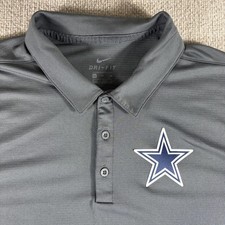 Dallas Cowboys Shirt Mens XL Gray NFL Football Nike Dri Fit Golf Polo