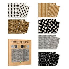 Swedish Dishcloths Reusable Assortment 12 Pack - Zen Design Print NEW IN BOX