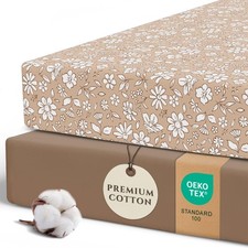 2 Pack Fitted Crib Sheets for Girls - Premium Cotton Blend Baby Crib Sheet Se...