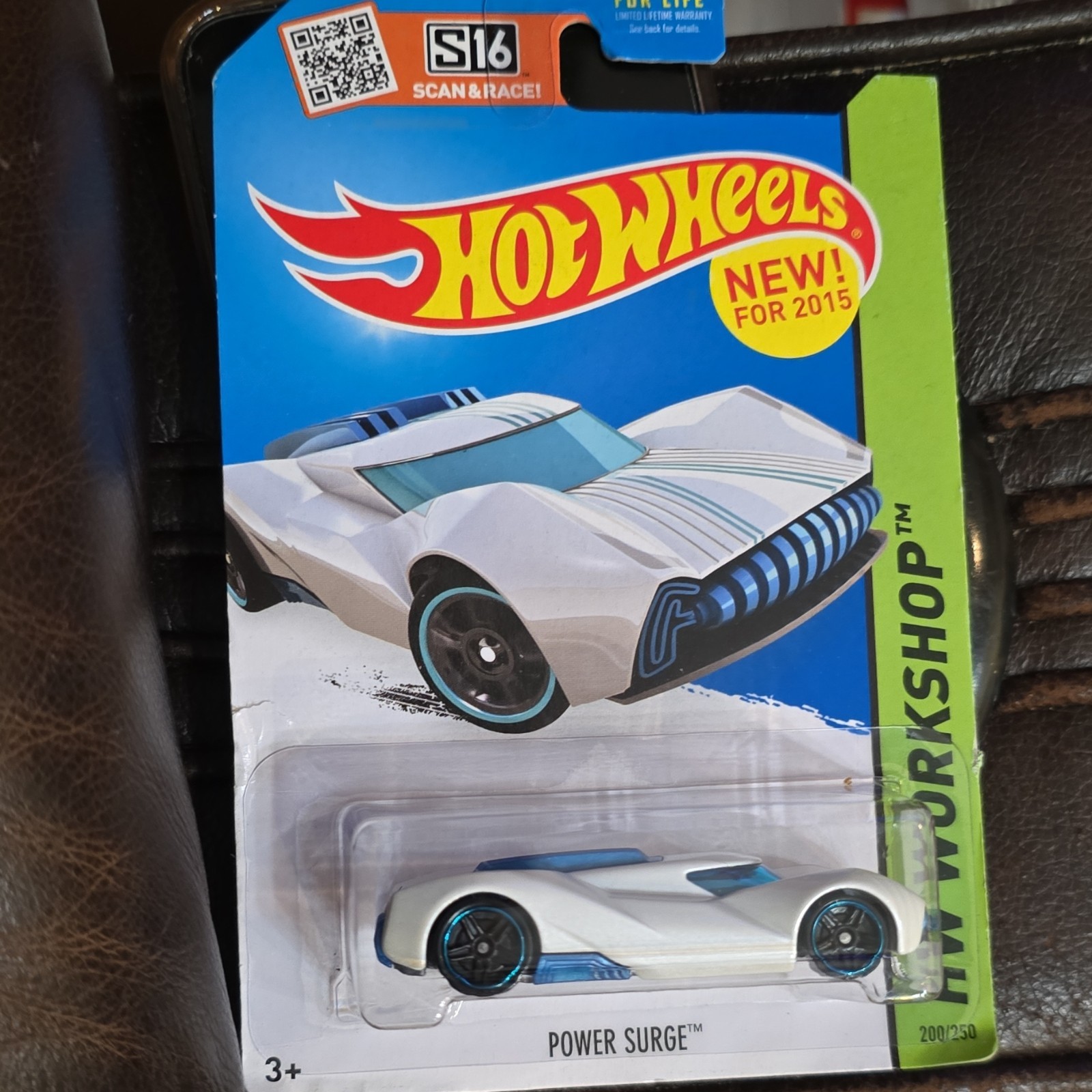 Hot Wheels Power Surge HW Workshop 2015 1:64 Diecast Car White Blue