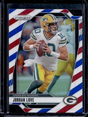 2024 Panini Prizm Jordan Love Red White and Blue #101 Packers