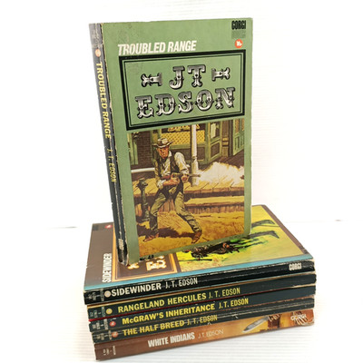 6x Edson Floating Outfit 12-17 Sidewinder Vintage Western Paperback Book Bundle