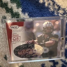 SAGE 2001 Drew Brees Purdue Boilermakers Rookie Autographs Auto Card #A8. rookie card picture