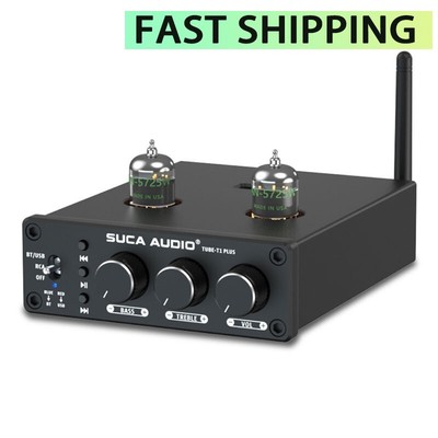 5725 Vacuum Tube Preamplifier USB Bluetooth 5.0 Amplifier w/Treble & Bass Adjust