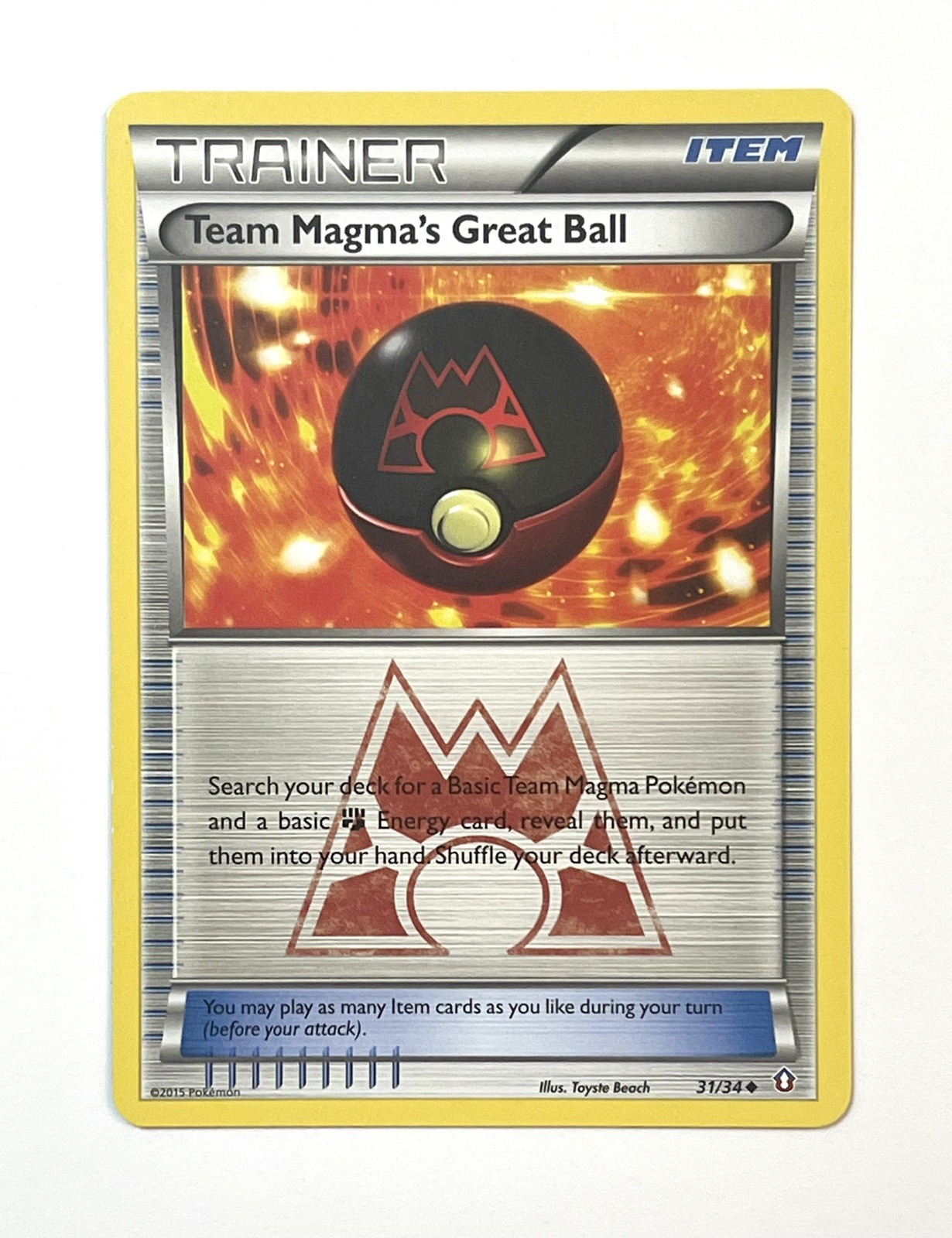 Team Magma’s Great Ball 31/34 Double Crisis Pokémon Trainer Car NM Near Mint