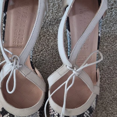 Hispanitas TRIPEL Beige Snake Print Court Heels Pointed Toe Lace Up UK 4 - Image 1 of 4