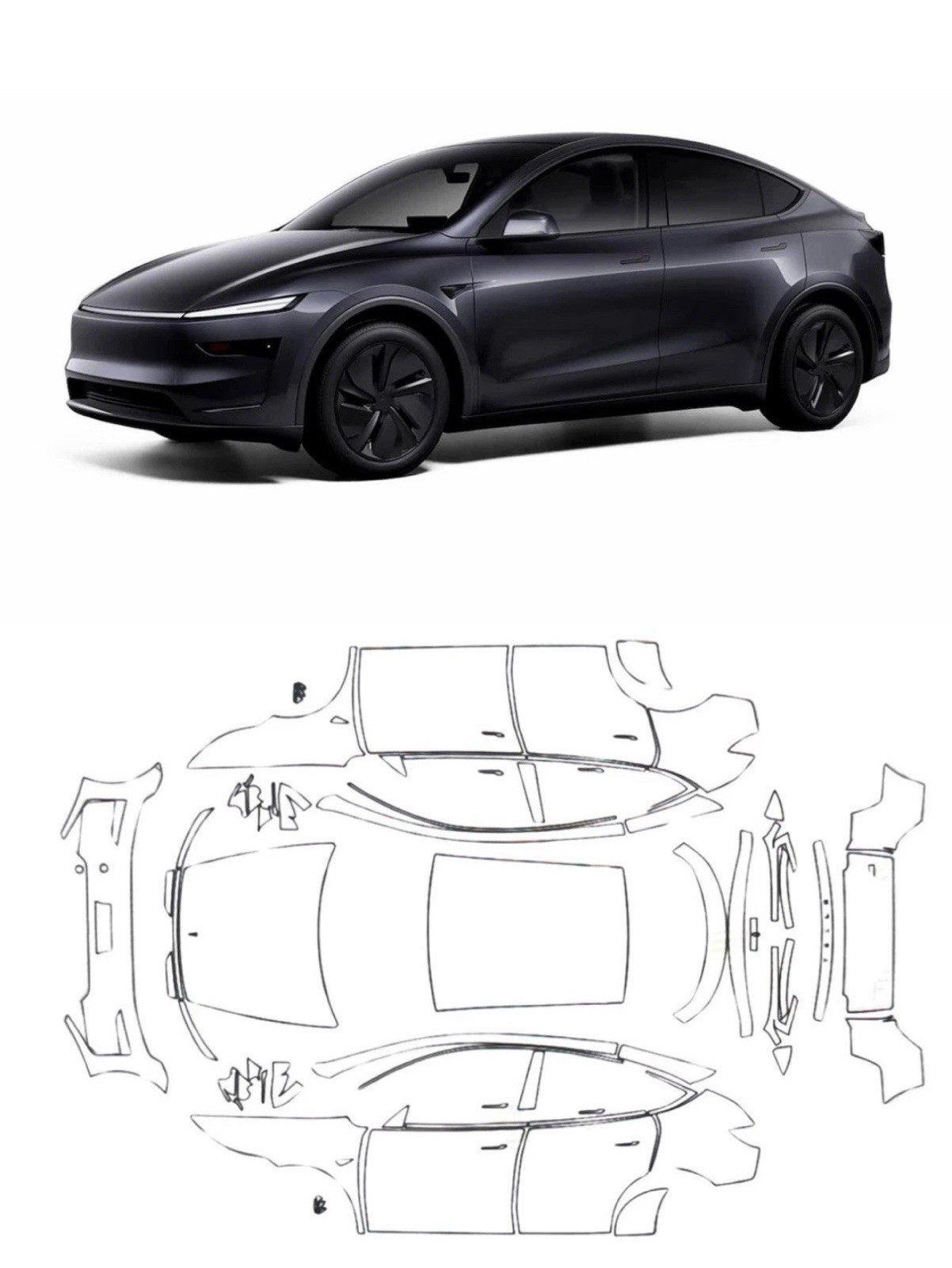 Tesla Model Y Juniper 2025 Matte PPF |Full Body| Paint Protection Film Pre-Cut-image