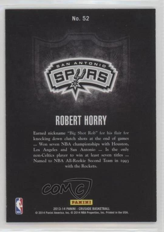2013-14 Panini Crusade Crusade Blue Robert Horry #52 - Image 2 of 2