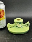 Roseville #951-2” Mock Orange - Single Green Candlestick Holder In Ex Mint Cond.
