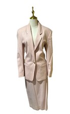 Vintage Pastel Pink Sag Harbor 100 Wool Suit And Skirt Set Size 12