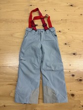 Marmot Blue Gray Ski Pant Kids Girls Small with Adjustable Suspenders Snowpants