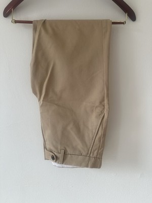 Spier & Mackay Beige 100% Cotton Chino Pants 33 Contemporary Fit