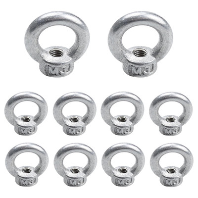 10PCS M3 Stainless Eye Nuts Female Thread Ring Bolts Marine Grade Heavy Duty Use