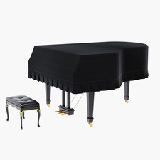 Elegant Black Velvet Grand Piano Cover with Triangle Design - 62.99In/160Cm