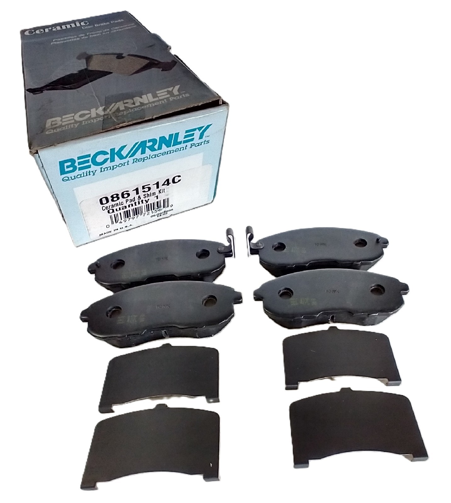 Disc Brake Pad Set & Shim, Front Ceramic BECK/ARNLEY 086-151