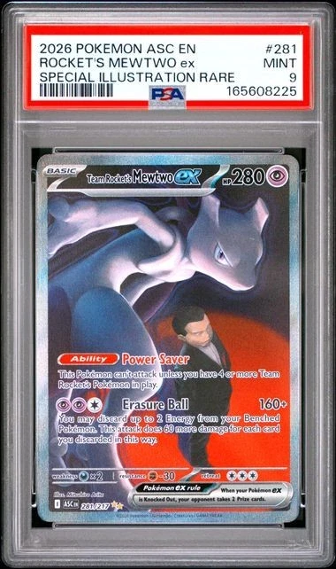 Mewtwo Pokémon TCG Professional Sports Authenticator (PSA) Grade 9