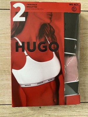DOPPELPACK Schwarz Rosa HUGO BRALETTES BH (S)