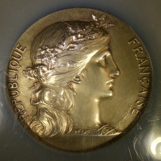 1927 FRANCE SILVER 50MM MIN DE GUERRE D. DUPUIS MEDAL NGC MS 62 LEONARD COLL.