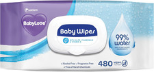 99% Water & Plant-Based Baby Wipes | 480 Pieces (6 X 80 Pack)