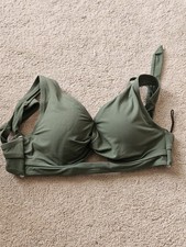 Shade Shore Women's Green Padded Bikini Top Bra 34D Underwire