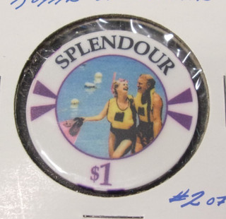 ROYAL CARIBBEAN CRUISE LINE CASINO $1 gaming poker chip SPLENDOUR OF THE SEAS
