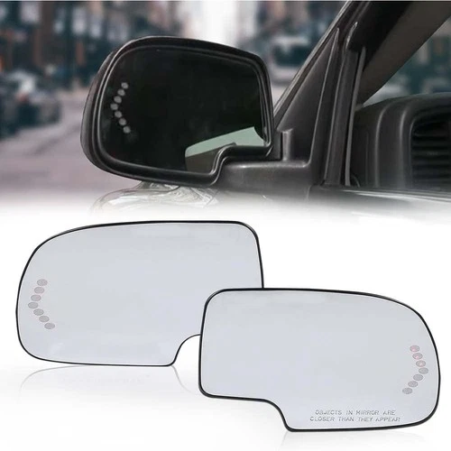 1Pair Mirror Glass Heated Turn Signal LH RH Side for Chevy GMC Cadillac 2003~ us