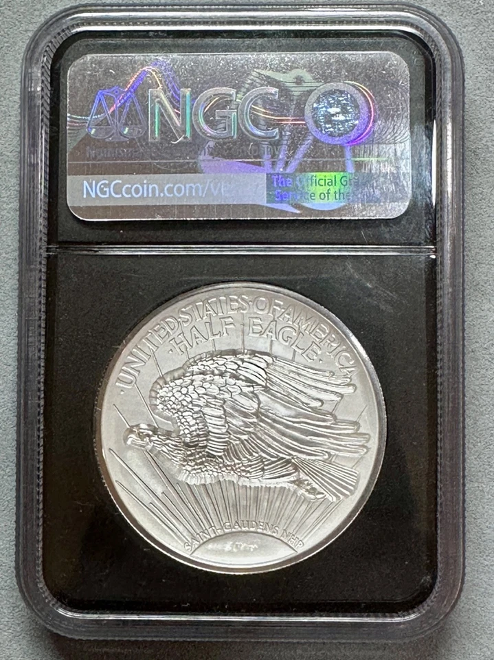 2022  SAINT GAUDENS HALF EAGLE 2 OZ SILVER SUPER INCUSE NPF NGC SP70 MERCANTI - Image 2 of 2