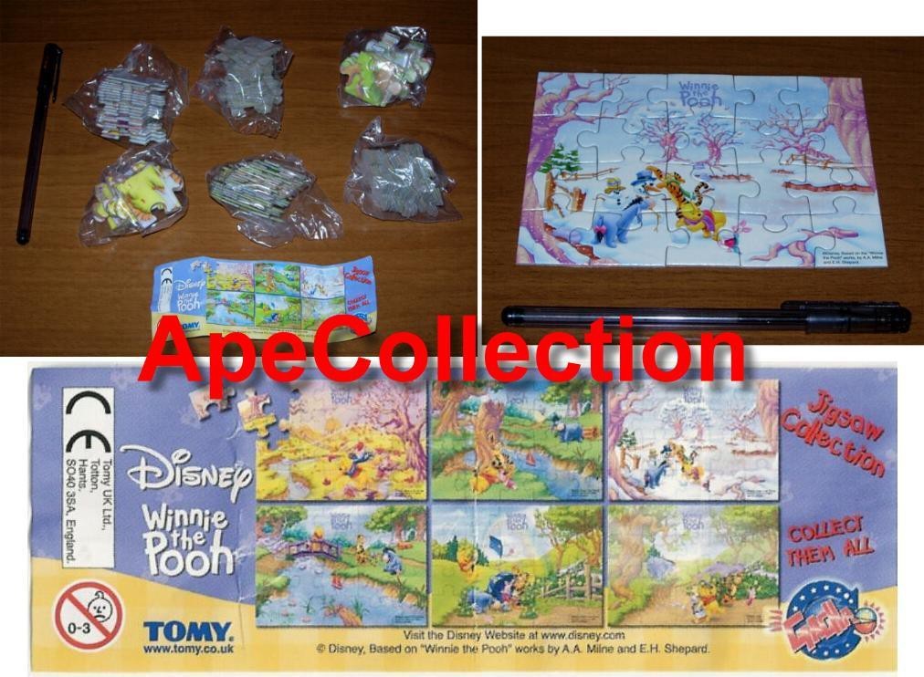 WINNIE POOH Set 6 Mini Puzzle Gashapon TOMY Pimpi Tigro Eeyore 4290₽