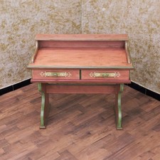 Voglauer Bureau Vieux Rose Anno 1800 Secrétaire Vintage Campagne Meuble Antique