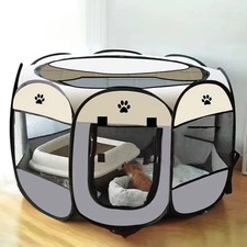 Fabric Pet Puppy Dog Cat Playpen Indoor Outdoor Foldable Dog Crate Cat Cage