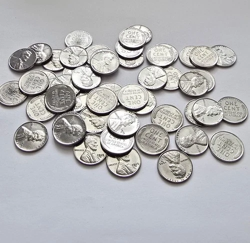 1943 D Higher Grade Roll of 50 VF-AU Lincoln Steel Cents Wheat Penny Cleaned