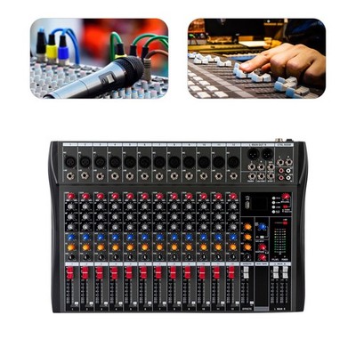 12 Kanal Audio Mischpult USB Bluetooth Verstärker Live Studio Mixer Soundkarte
