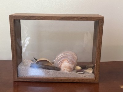 Seascape Shadow Box 6 X8 Wood Frame - Unique Design - Variable Scene