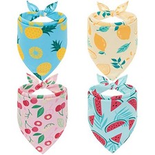 Dog Cooling Bandana Set - 4 Pack Hawaii Dog Bandana, Summer Triangle Scarfs