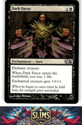 Magic the Gathering MTG Magic 2012 (M12) Dark Favor #89 Buy 2 Get 1