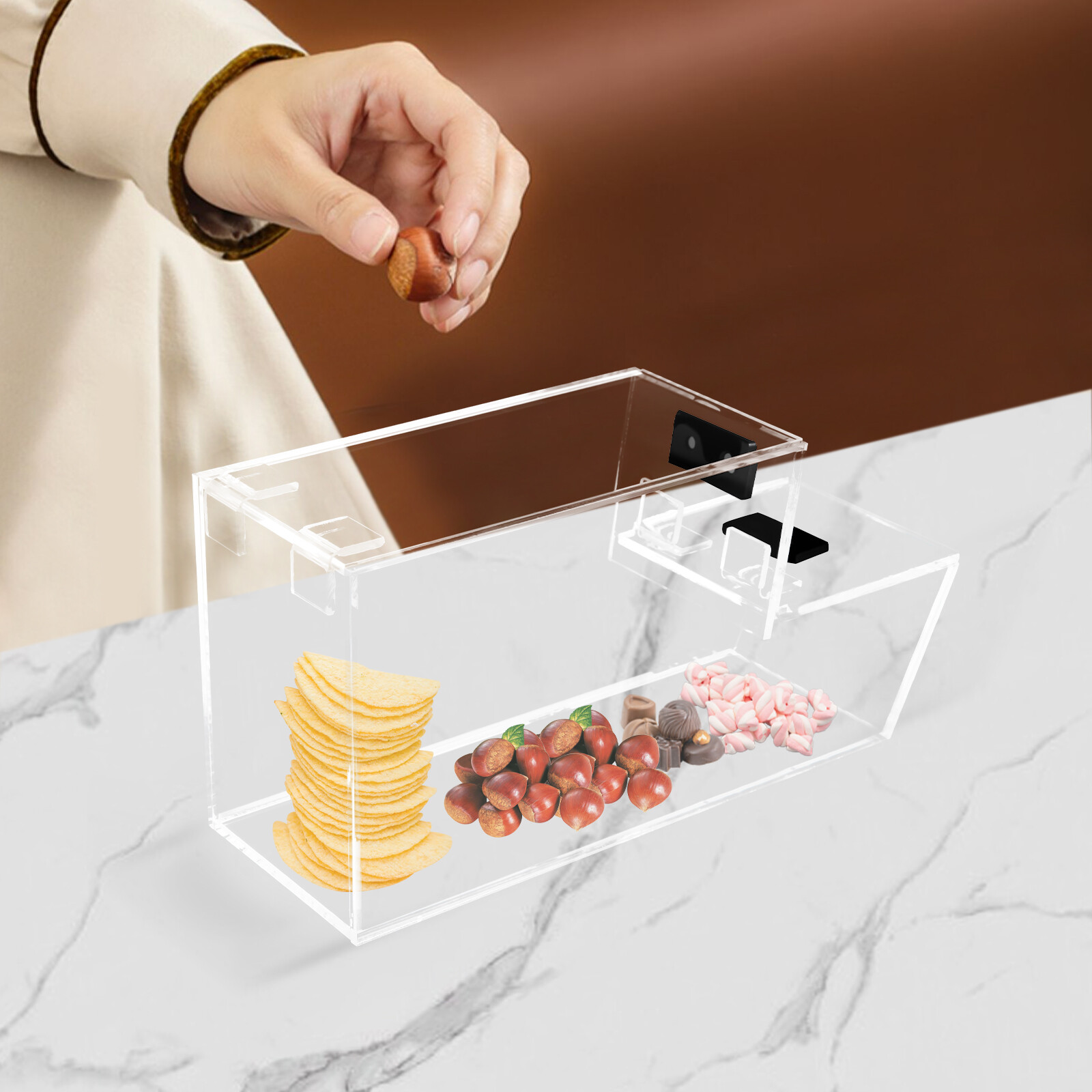 2.30L Clear Stackable Acrylic Candy Bin Cereal Dry Foods Storage Box Dispenser