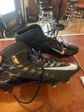 Nike Vapor Pro Football Cleats Shoes Men's 15 Black Silver 3/4 Destroyer Turf