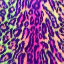 Tessuto Pelliccia Jacquard - Jaguar Neon - Qualità R2 - Stampa Animalier