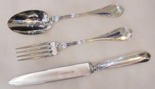 Servizio Tre Posate Argento 800 Calegaro Stile Settecento-Three silver cutlery 