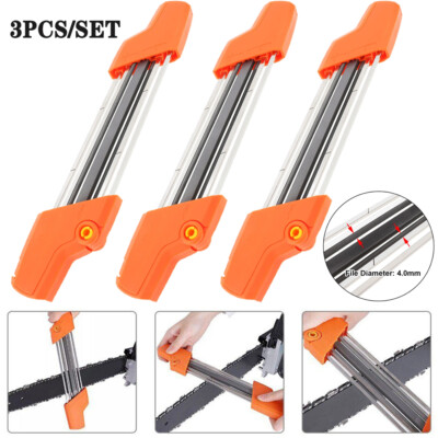 3PCS x 2 IN 1 Chainsaw Teeth Quick Sharpener File For STIHL 3/8LP 4.0mm Chain 