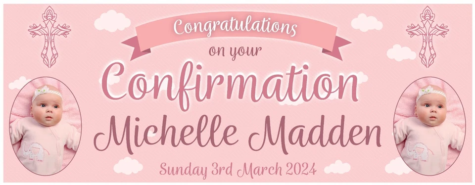 2 PERSONALISED CONFIRMATION PHOTO BANNER  - CONGRATULATIONS ON YOUR - Image 3 of 3