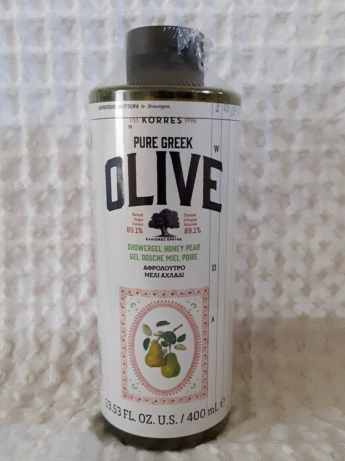 KORRES Pure Greek OLIVE Shower Gel HONEY PEAR 13.53oz Moisturizing NEW