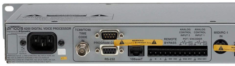 Airtools Symetrix 6200 Digital Mic Preamplifier Voice Speech Processor Voiceover - Image 4 of 4