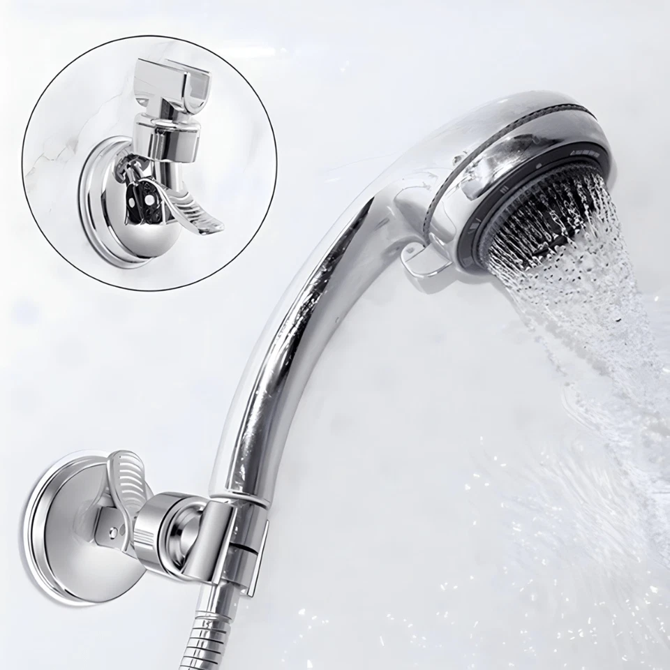 WAAGEMANN Duschkopfhalter mit Saugnapf 360° drehbar Brause Halterung ohne Bohren - Bild 3 von 4